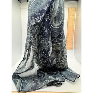 Blue Paisley Scarf 41"x14"